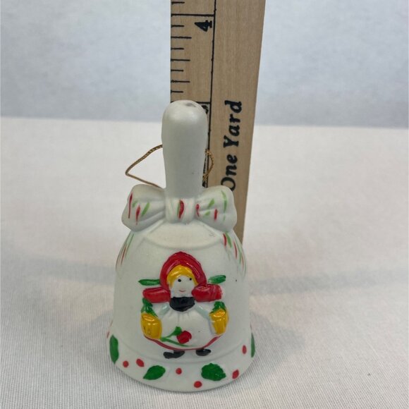 JC Penney Twelve Days Of Christmas Ornament Eight Maids a Milking Ceramic Bell - Picture 5 of 7